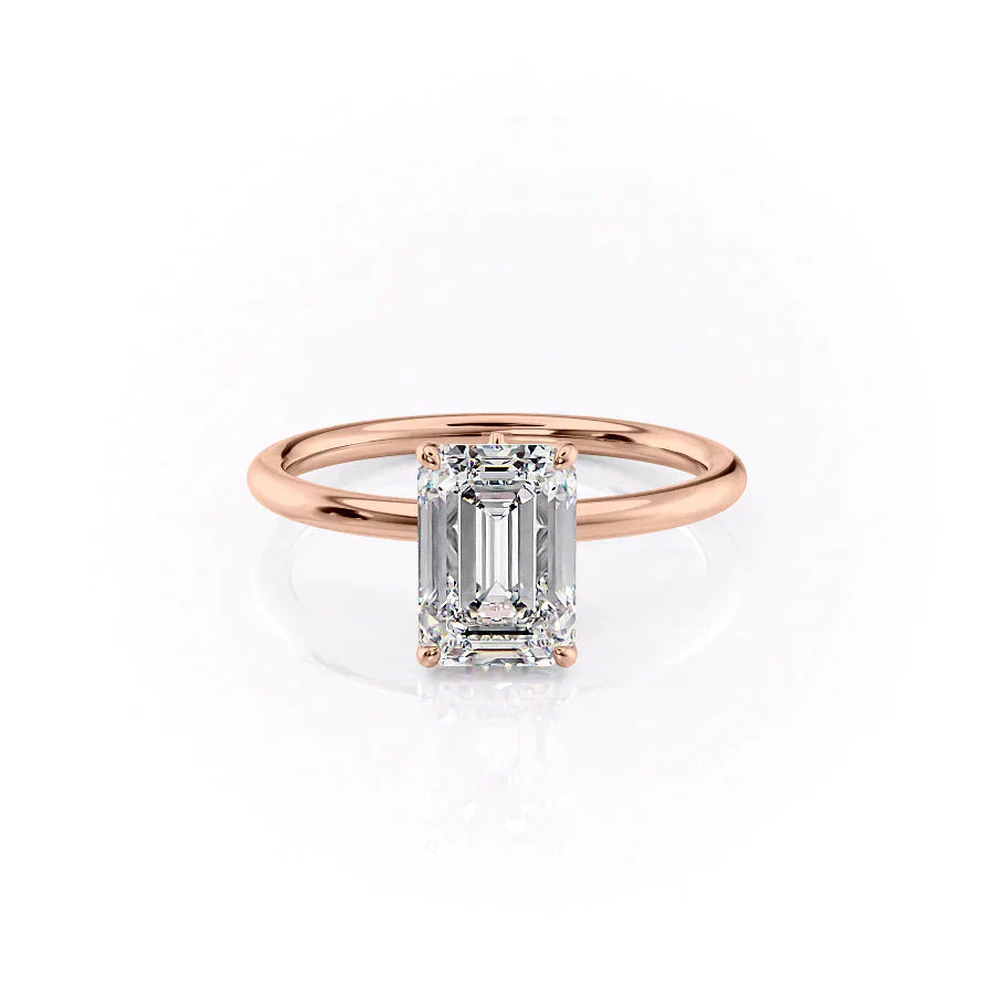 The Luna Set With A 2.5 Carat Emerald Moissanite