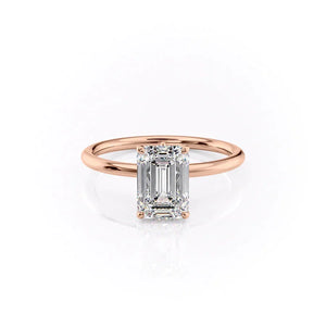 The Luna Set With A Emerald Moissanite