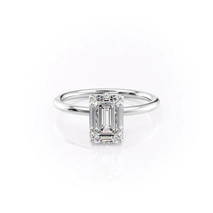 The Luna Set With A 4.5 Carat Emerald Moissanite