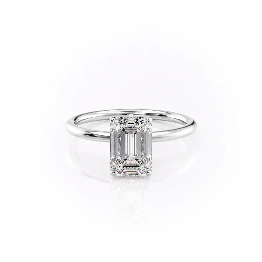 The Luna Set With A Emerald Moissanite