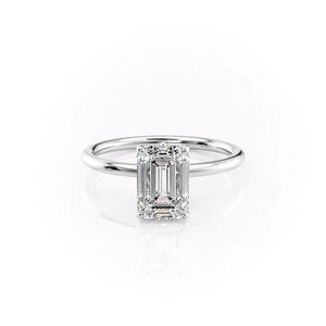 The Luna Set With A Emerald Moissanite
