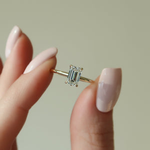 The Luna Set With A 2 Carat Emerald Lab Diamond