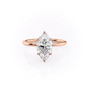 The Luna Set With A 2 Carat Marquise Lab Diamond