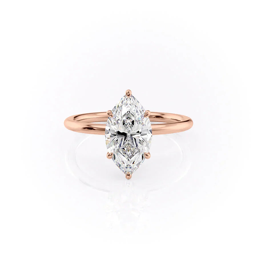 The Luna Set With A 3.5 Carat Marquise Moissanite