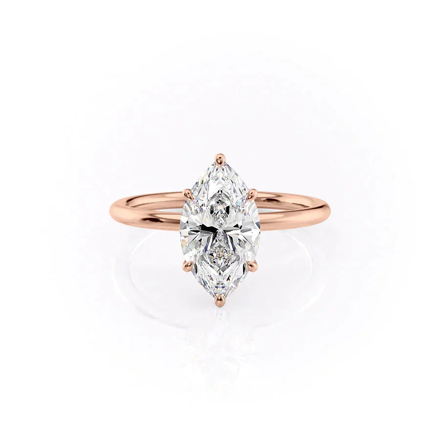 The Luna Set With A 3 Carat Marquise Lab Diamond