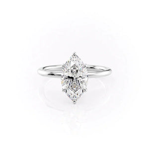 The Luna Set With A 2.5 Carat Marquise Lab Diamond