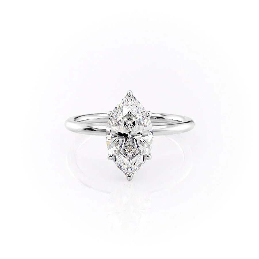 The Luna Set With A 3.5 Carat Marquise Moissanite