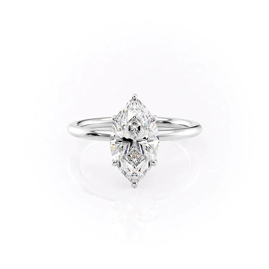 The Luna Set With A 3 Carat Marquise Lab Diamond