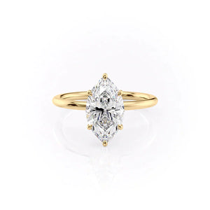 The Luna Set With A 2.5 Carat Marquise Lab Diamond