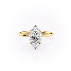 The Luna Set With A 3.5 Carat Marquise Moissanite