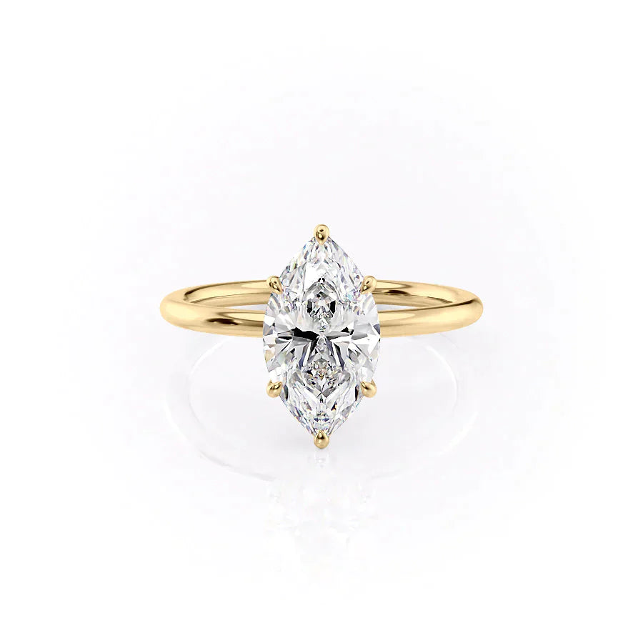 The Luna Set With A 2.5 Carat Marquise Lab Diamond