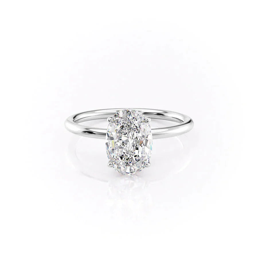 The Luna Set With A 2.5 Carat Oval Lab Diamond