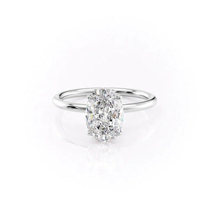 The Luna Set With A 1.5 Carat Oval Moissanite