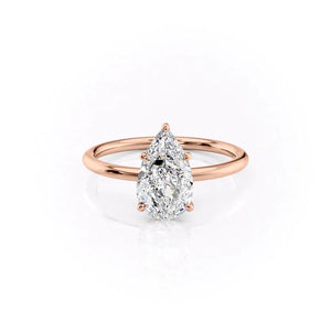 The Luna Set With A 1 Carat Pear Lab Diamond
