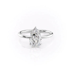 The Luna Set With A 3.5 Carat Pear Moissanite