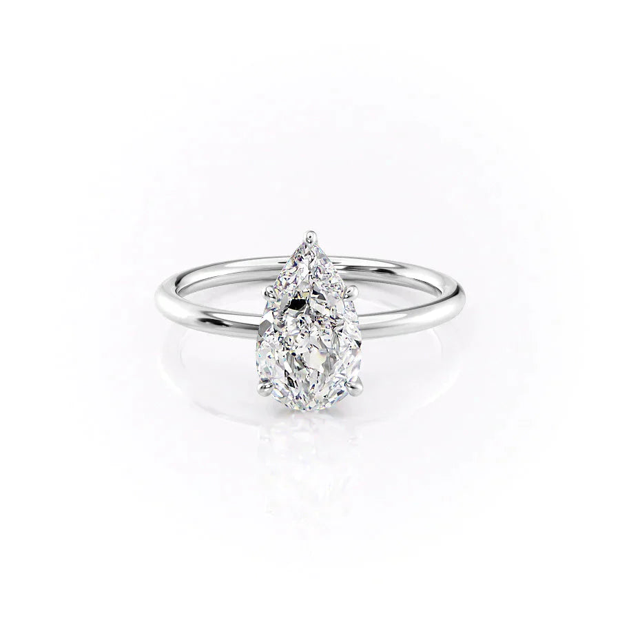The Luna Set With A 3 Carat Pear Lab Diamond
