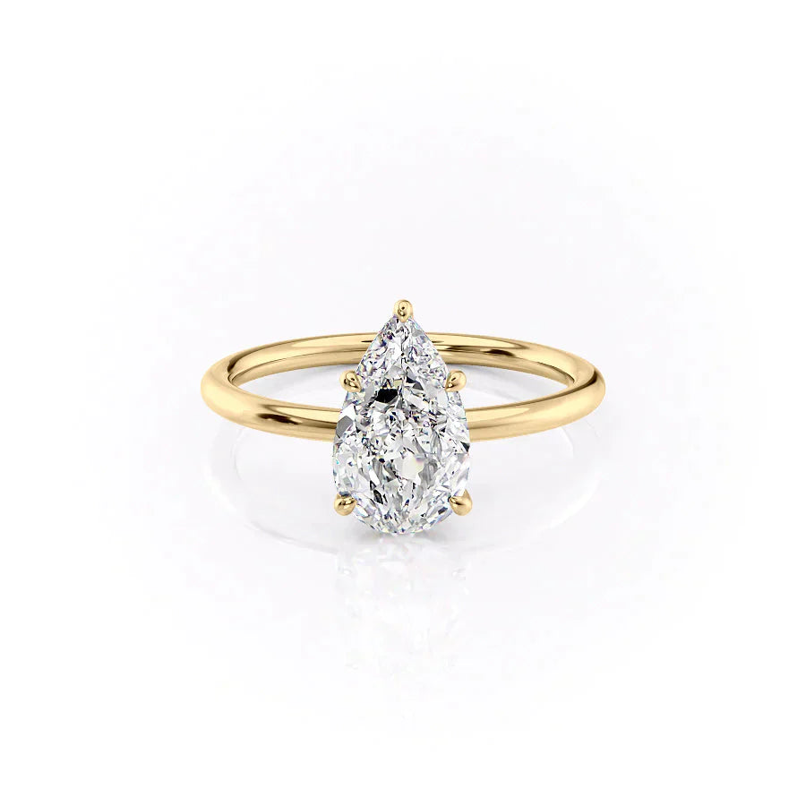 The Luna Set With A 2.5 Carat Pear Moissanite