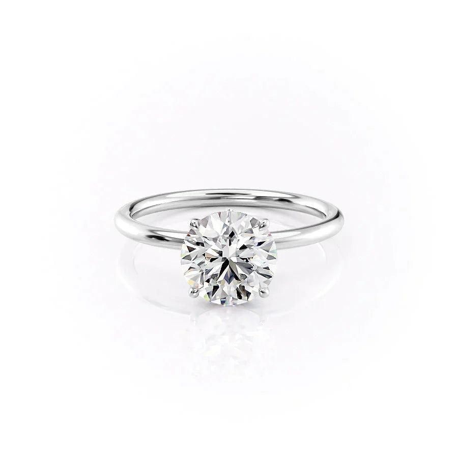 The Luna Set With A 1.5 Carat Round Moissanite