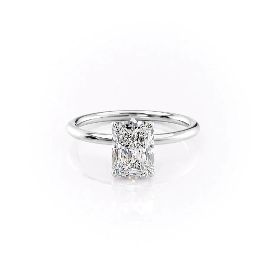 The Luna Set With A 1.5 Carat Radiant Moissanite