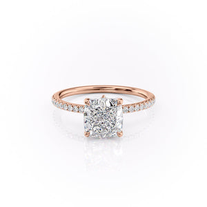 The Pave Luna Set With A 2.5 Carat Cushion Lab Diamond