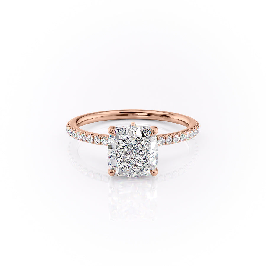 The Pave Luna Set With A 1 Carat Cushion Lab Diamond