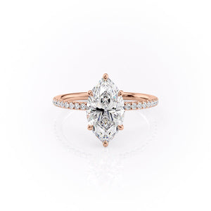 The Pave Luna Set With A 4.5 Carat Marquise Moissanite