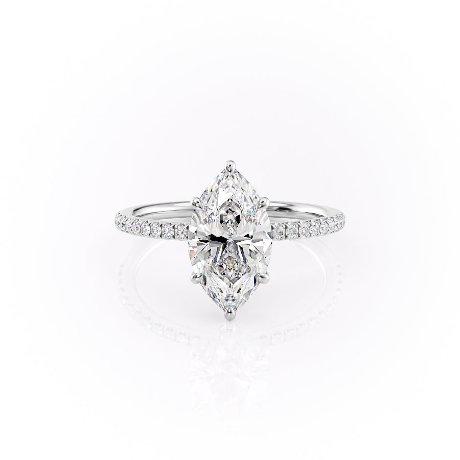 The Pave Luna Set With A 2 Carat Marquise Lab Diamond
