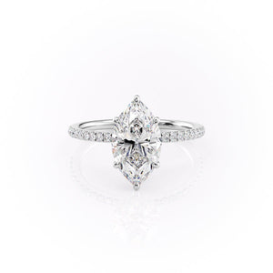 The Pave Luna Set With A 4.5 Carat Marquise Moissanite