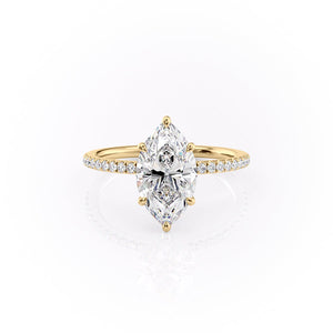 The Pave Luna Set With A 1.5 Carat Marquise Lab Diamond