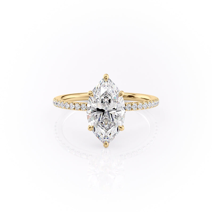 The Pave Luna Set With A 4.5 Carat Marquise Moissanite