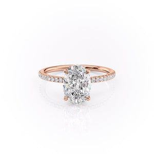 The Pave Luna Set With A 3 Carat Oval Lab Diamond