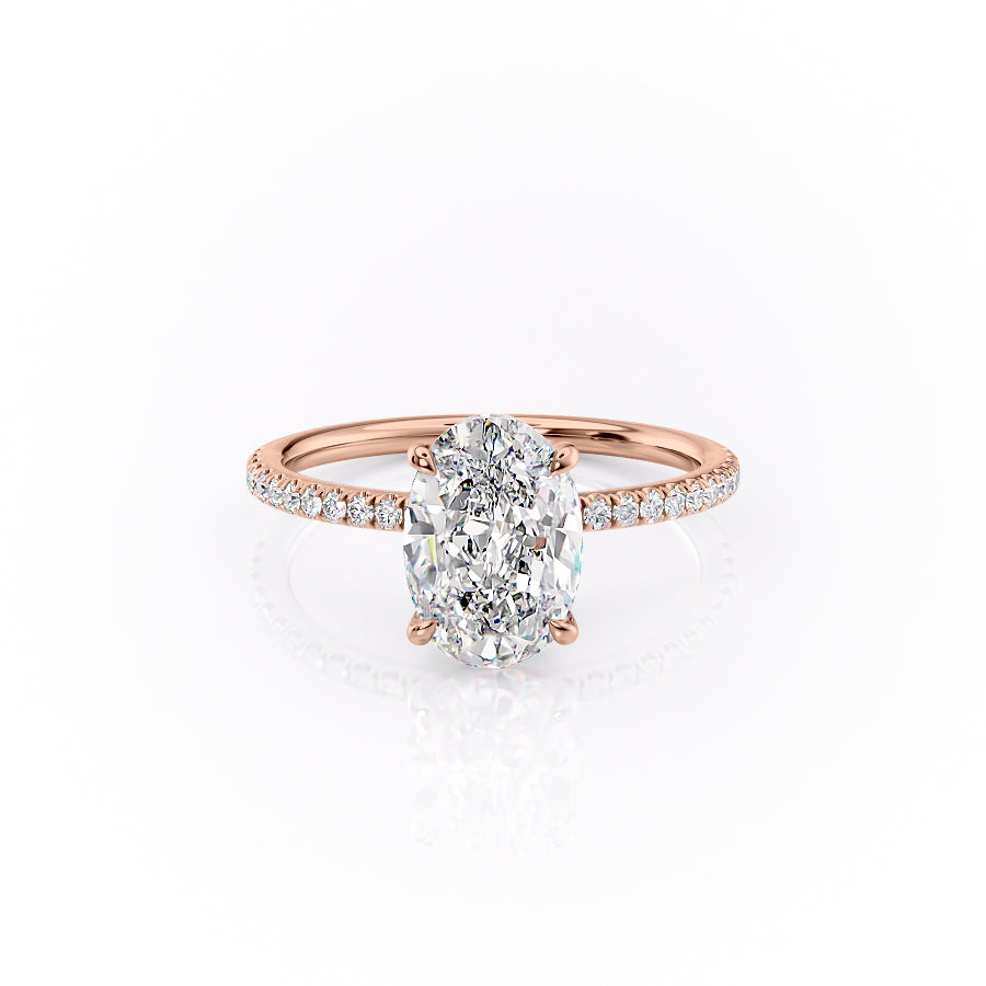 The Pave Luna Set With A 2.5 Carat Oval Lab Diamond
