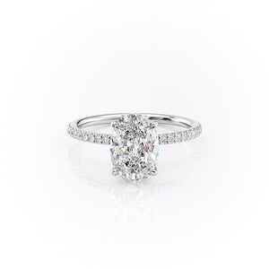 The Pave Luna Set With A Oval Moissanite