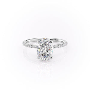 The Pave Luna Set With A 4.5 Carat Oval Moissanite