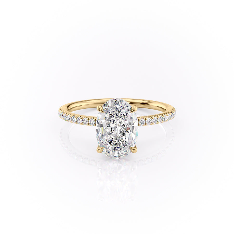 The Pave Luna Set With A 2 Carat Oval Lab Diamond