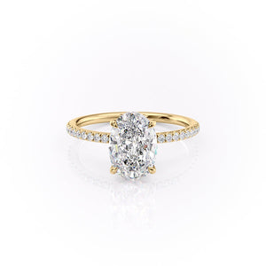 The Pave Luna Set With A 1.5 Carat Oval Lab Diamond