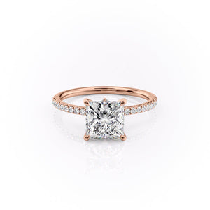 The Pave Luna Set With A 2.5 Carat Princess Lab Diamond
