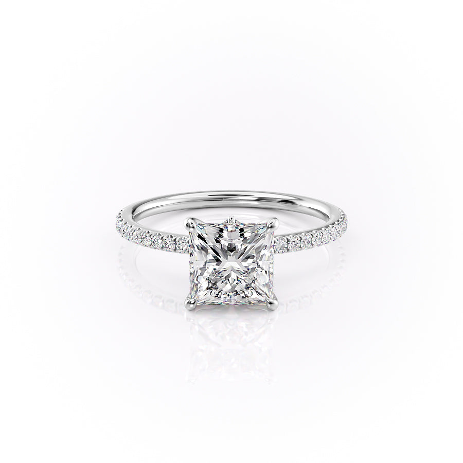 The Pave Luna Set With A 4.5 Carat Princess Moissanite