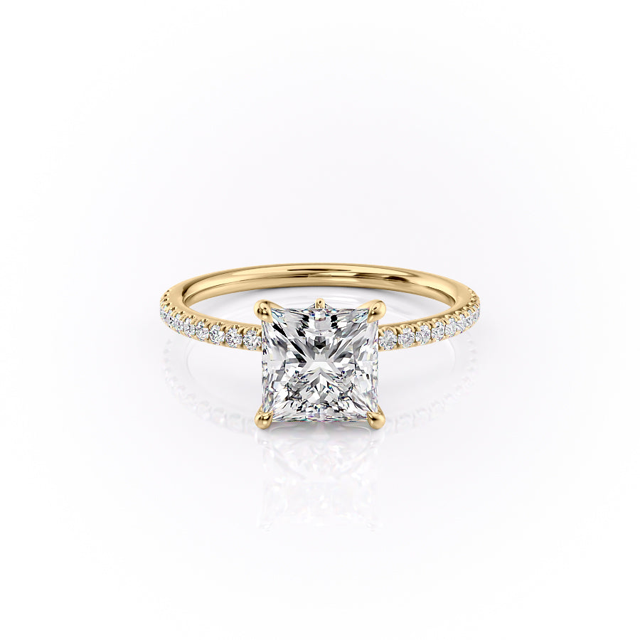 The Pave Luna Set With A 3 Carat Princess Lab Diamond