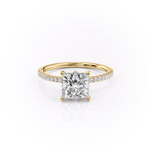 The Pave Luna Set With A Princess Moissanite