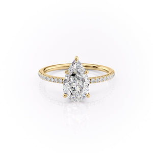 The Pave Luna Set With A 1.5 Carat Pear Moissanite