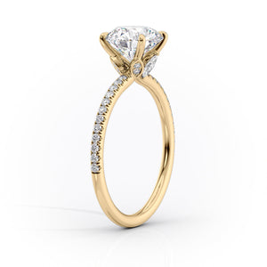 The Pave Luna Set With A 1.5 Carat Cushion Lab Diamond