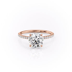 The Pave Luna Set With A 4.5 Carat Round Moissanite