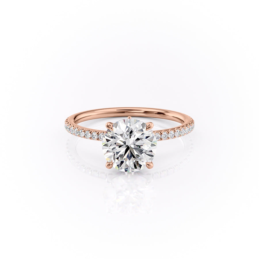 The Pave Luna Set With A 2.5 Carat Round Moissanite