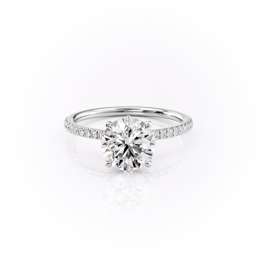 The Pave Luna Set With A 1 Carat Round Lab Diamond