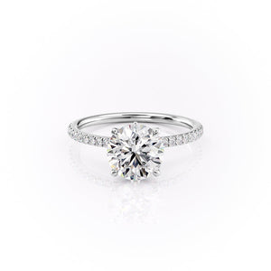 The Pave Luna Set With A 3 Carat Round Lab Diamond