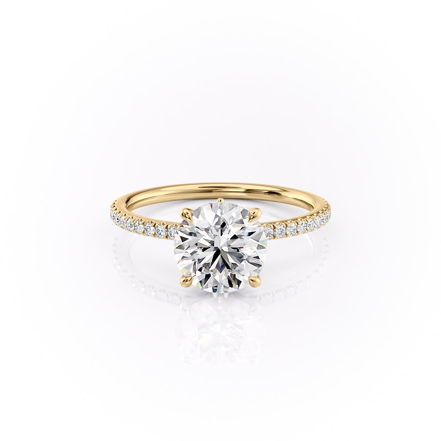 The Pave Luna Set With A 1.5 Carat Round Lab Diamond