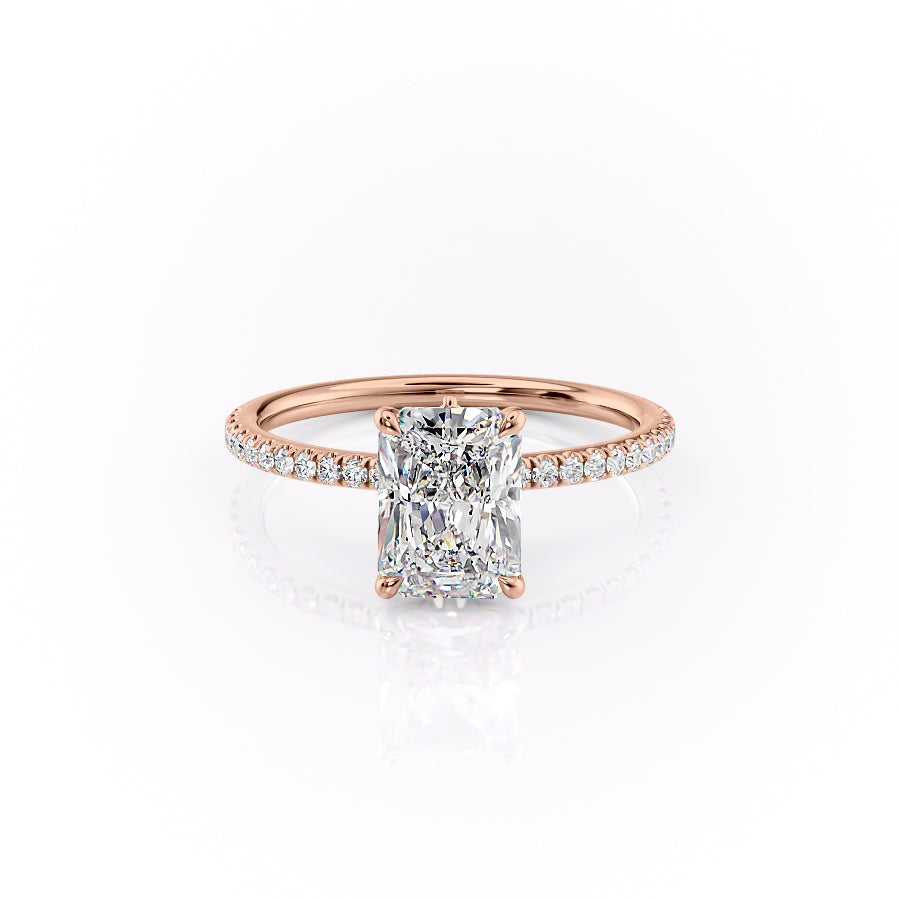 The Pave Luna Set With A 3.5 Carat Radiant Moissanite