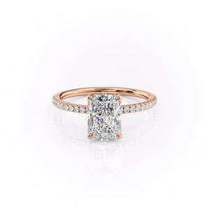 The Pave Luna Set With A 1.5 Carat Radiant Lab Diamond