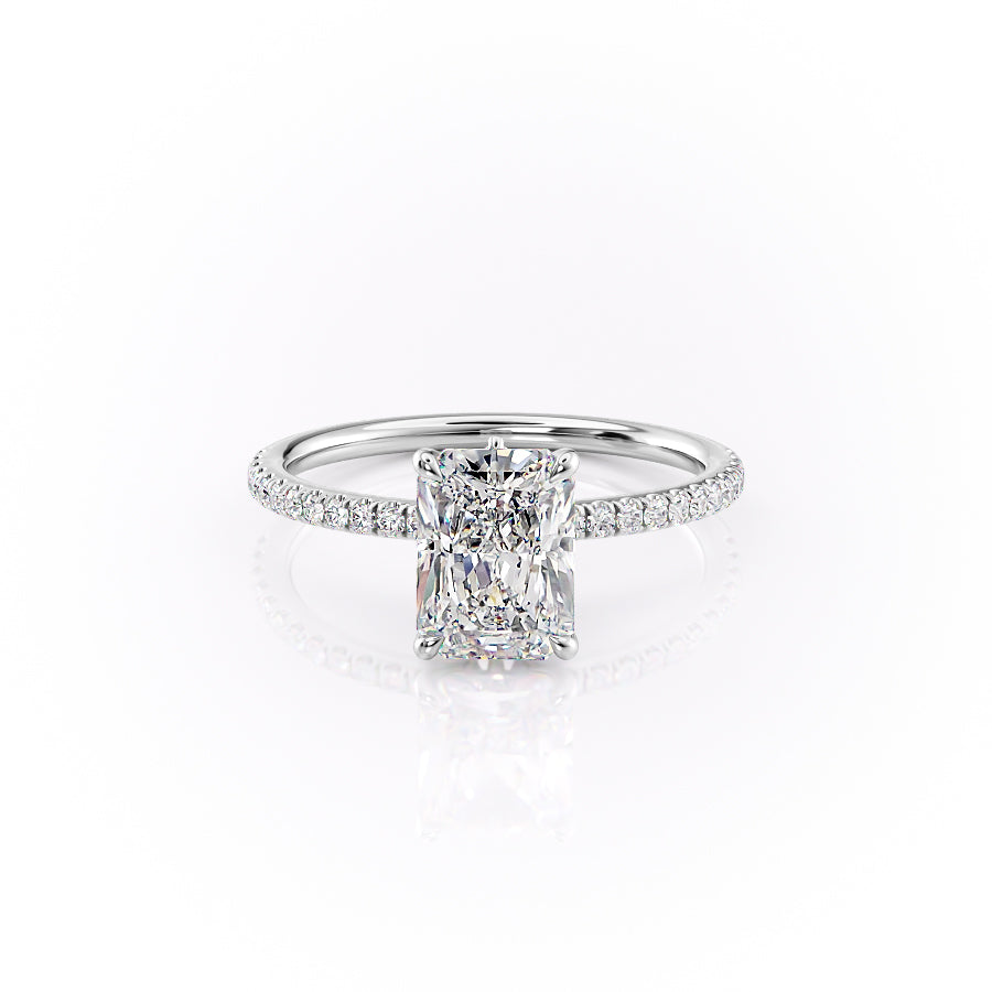 The Pave Luna Set With A 2 Carat Radiant Lab Diamond